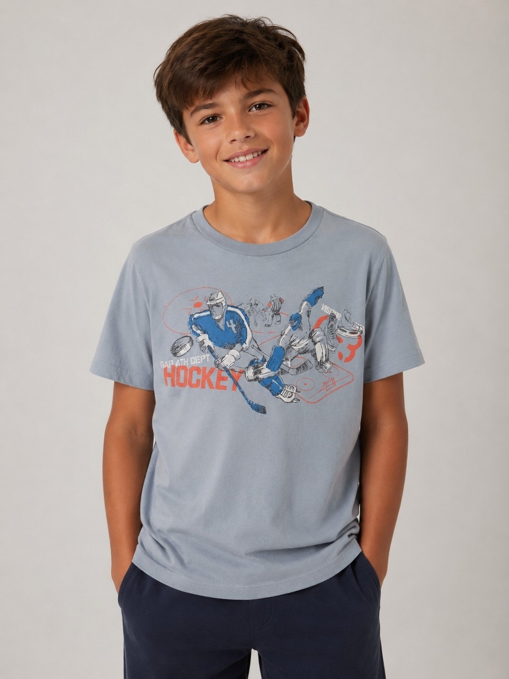 GAP Boys Hockey Graphic T-Shirt – Approx. Youth 10–12